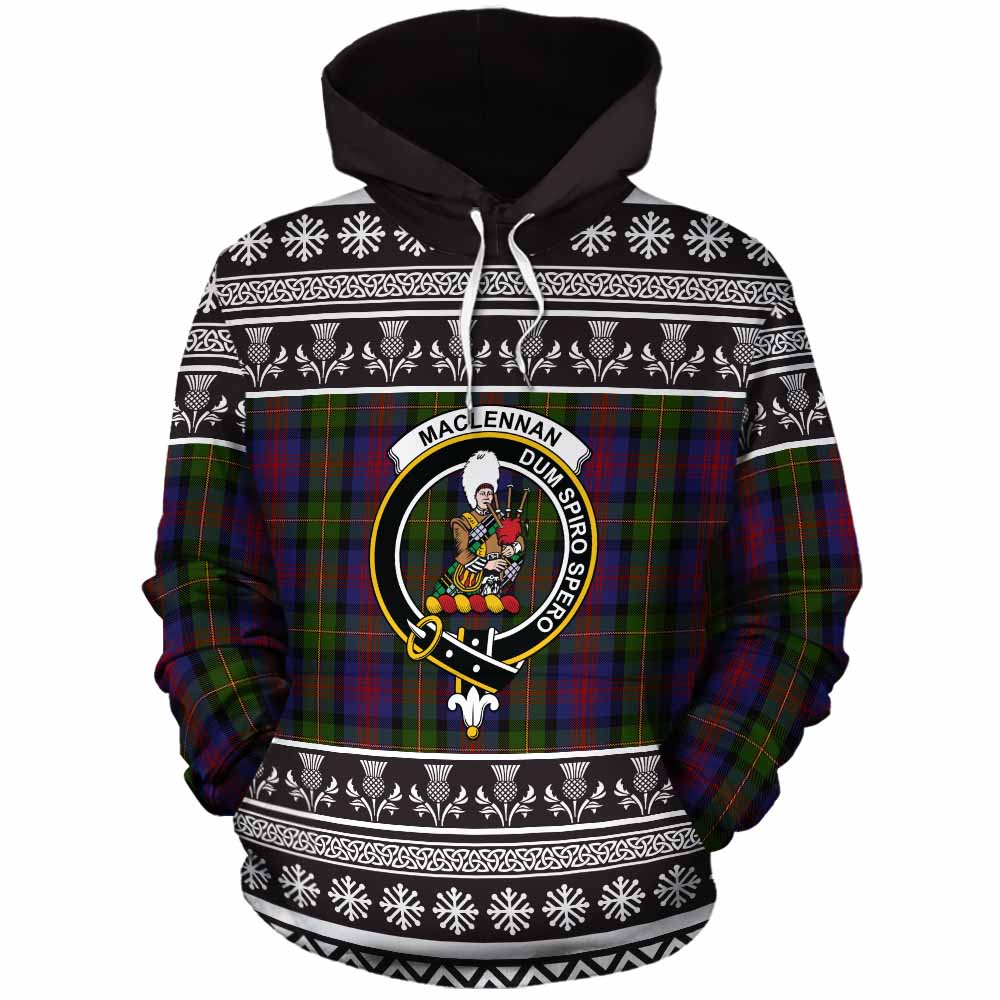 MacLennan (McLennan) Clan Tartan Christmas Cotton Hoodie with Family Crest - Tartan Vibes Clothing