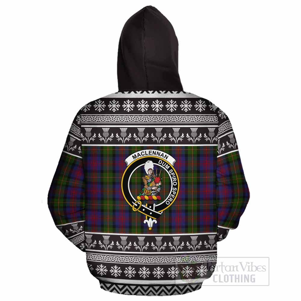 MacLennan (McLennan) Clan Tartan Christmas Cotton Hoodie with Family Crest - Tartan Vibes Clothing