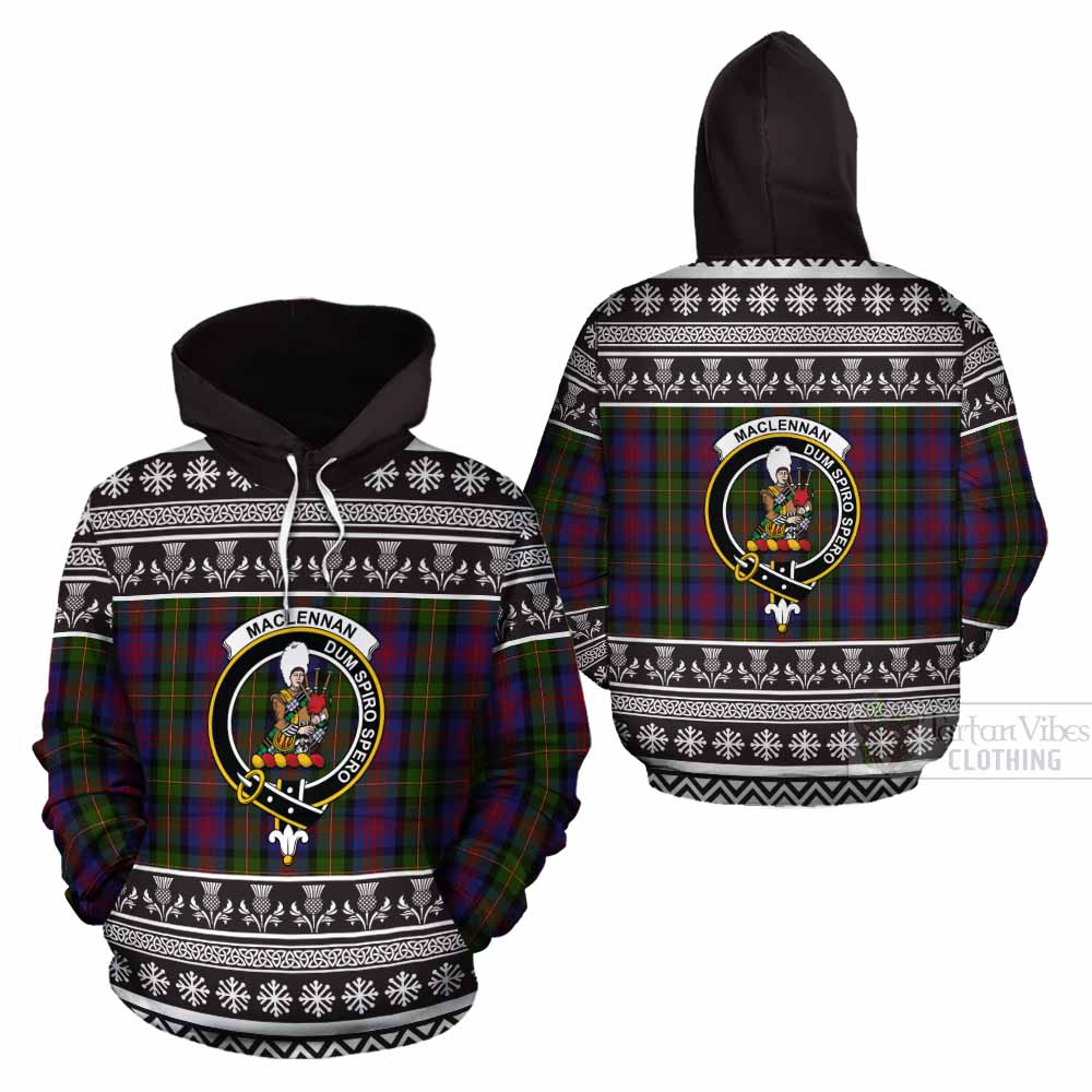 MacLennan (McLennan) Clan Tartan Christmas Cotton Hoodie with Family Crest - Tartan Vibes Clothing