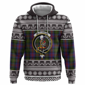 MacLennan (McLennan) Clan Tartan Christmas Hoodie with Family Crest