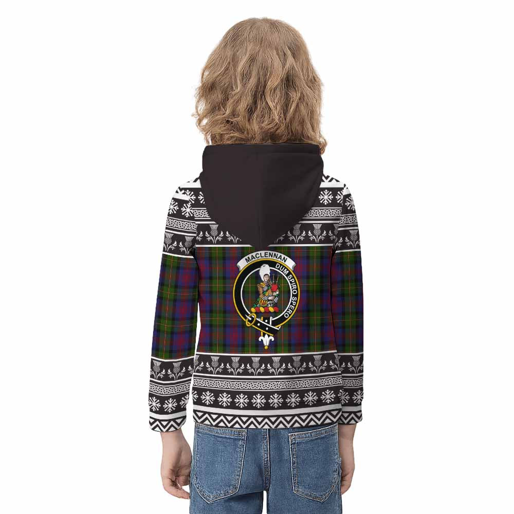 MacLennan (McLennan) Clan Tartan Christmas Kid Hoodie with Family Crest - Tartan Vibes Clothing
