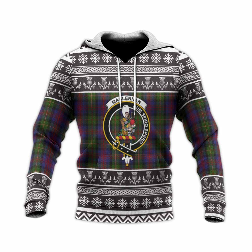 MacLennan (McLennan) Clan Tartan Christmas Knitted Hoodie with Family Crest - Tartan Vibes Clothing