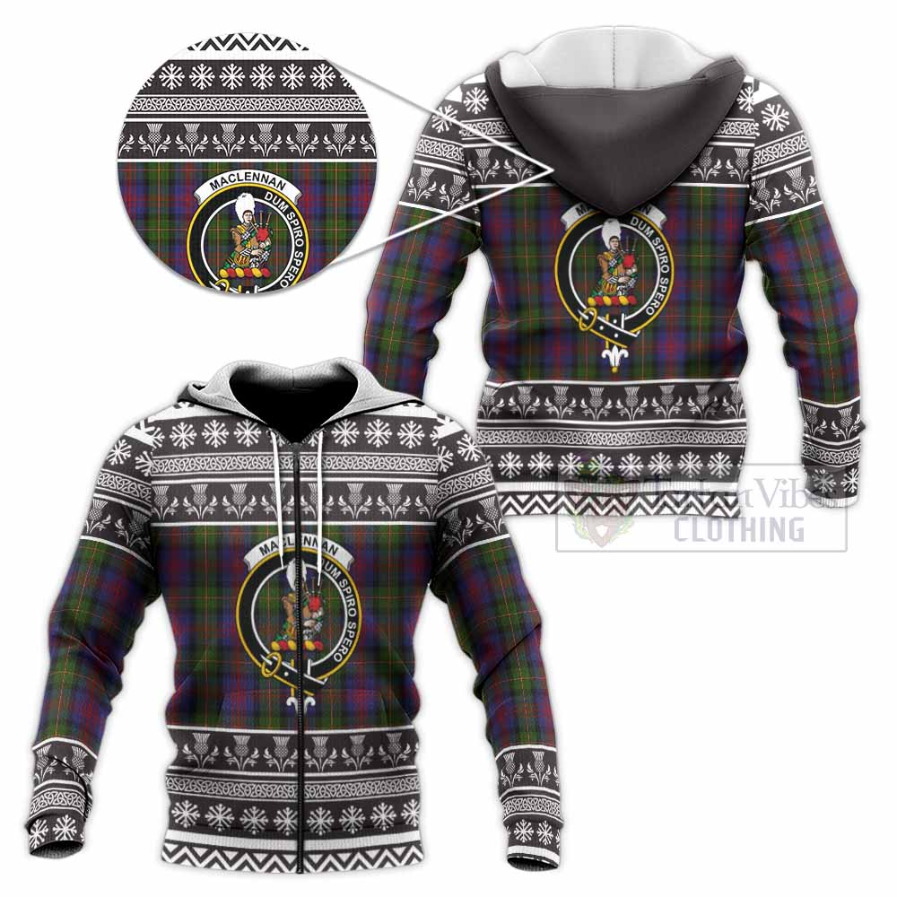 MacLennan (McLennan) Clan Tartan Christmas Knitted Hoodie with Family Crest - Tartan Vibes Clothing