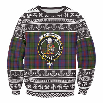 MacLennan (McLennan) Clan Tartan Christmas Sweatshirt with Family Crest