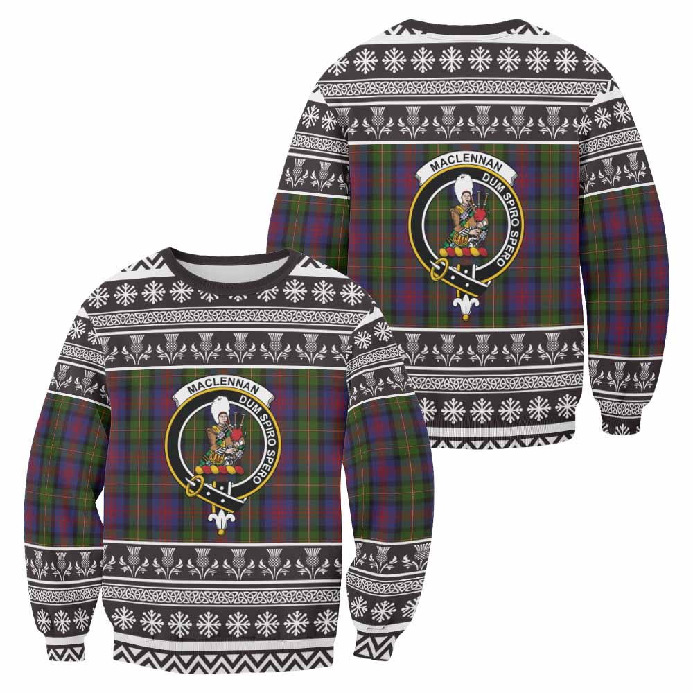 MacLennan (McLennan) Clan Tartan Christmas Sweatshirt with Family Crest - Tartan Vibes Clothing