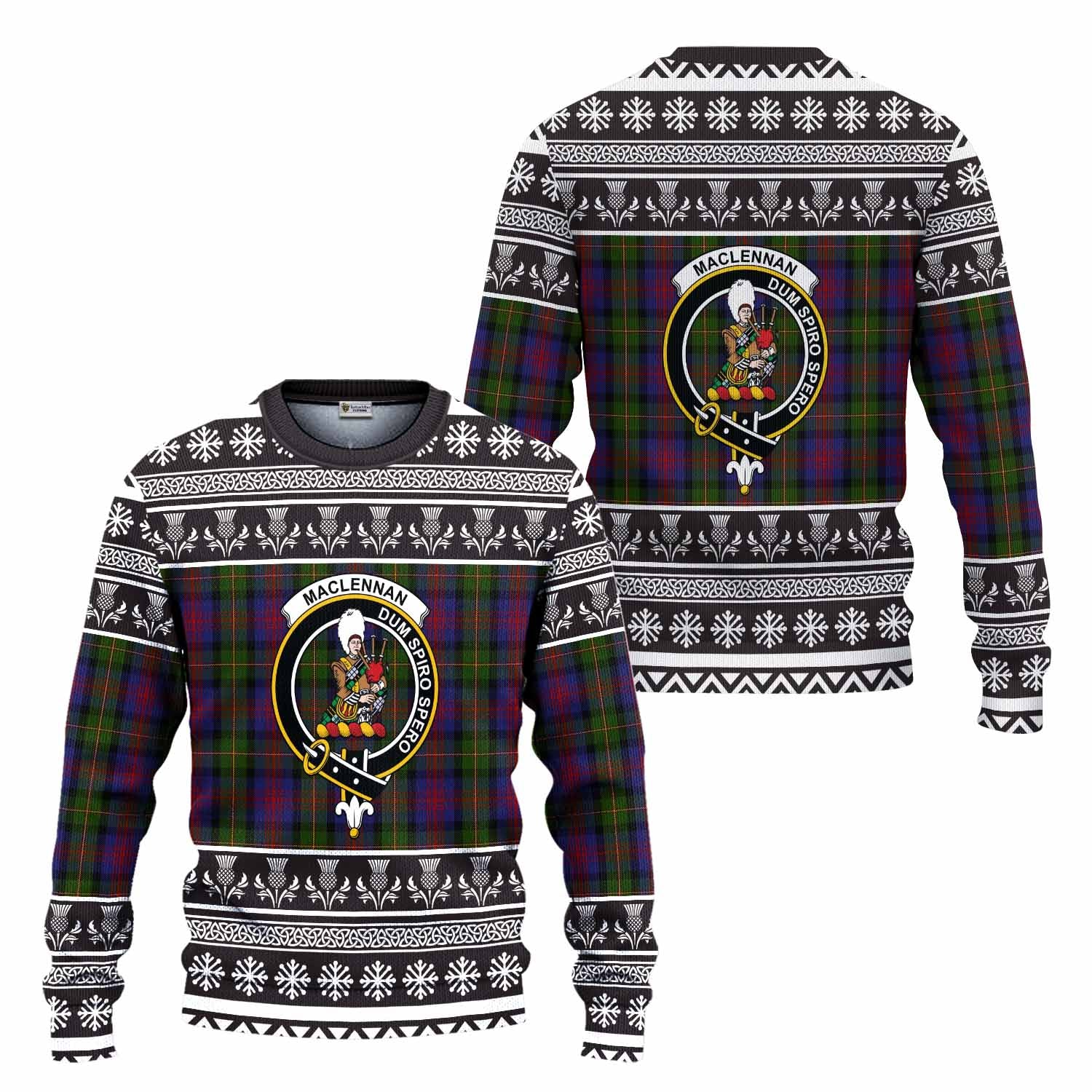 MacLennan (McLennan) Clan Tartan Christmas Ugly Sweater with Family Crest - Tartan Vibes Clothing