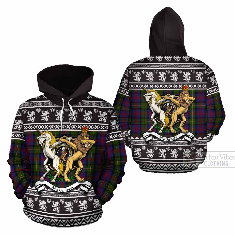 MacLennan (McLennan) Clan Tartan Crest Christmas Cotton Hoodie Coat of Arms Funny Style - Tartan Vibes Clothing