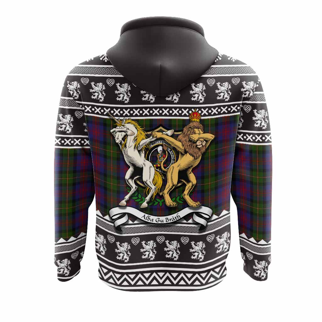 MacLennan (McLennan) Clan Tartan Crest Christmas Hoodie Coat of Arms Funny Style - Tartan Vibes Clothing