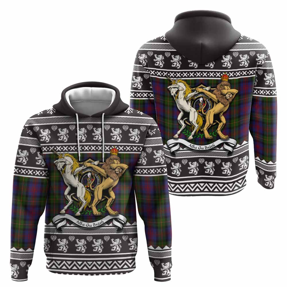 MacLennan (McLennan) Clan Tartan Crest Christmas Hoodie Coat of Arms Funny Style - Tartan Vibes Clothing