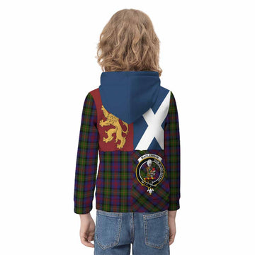 MacLennan (McLennan) Crest Tartan Kid Hoodie with Lion Rampant Saltire Style