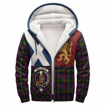 MacLennan (McLennan) Crest Tartan Sherpa Hoodie with Lion Rampant Saltire Style