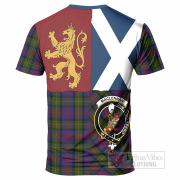 MacLennan (McLennan) Crest Tartan T-Shirt with Lion Rampant Saltire Style