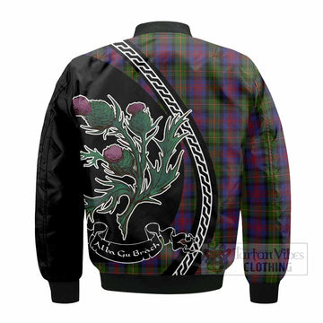 MacLennan (McLennan) Family Crest Tartan Bomber Jacket Alba Thistle Inspired
