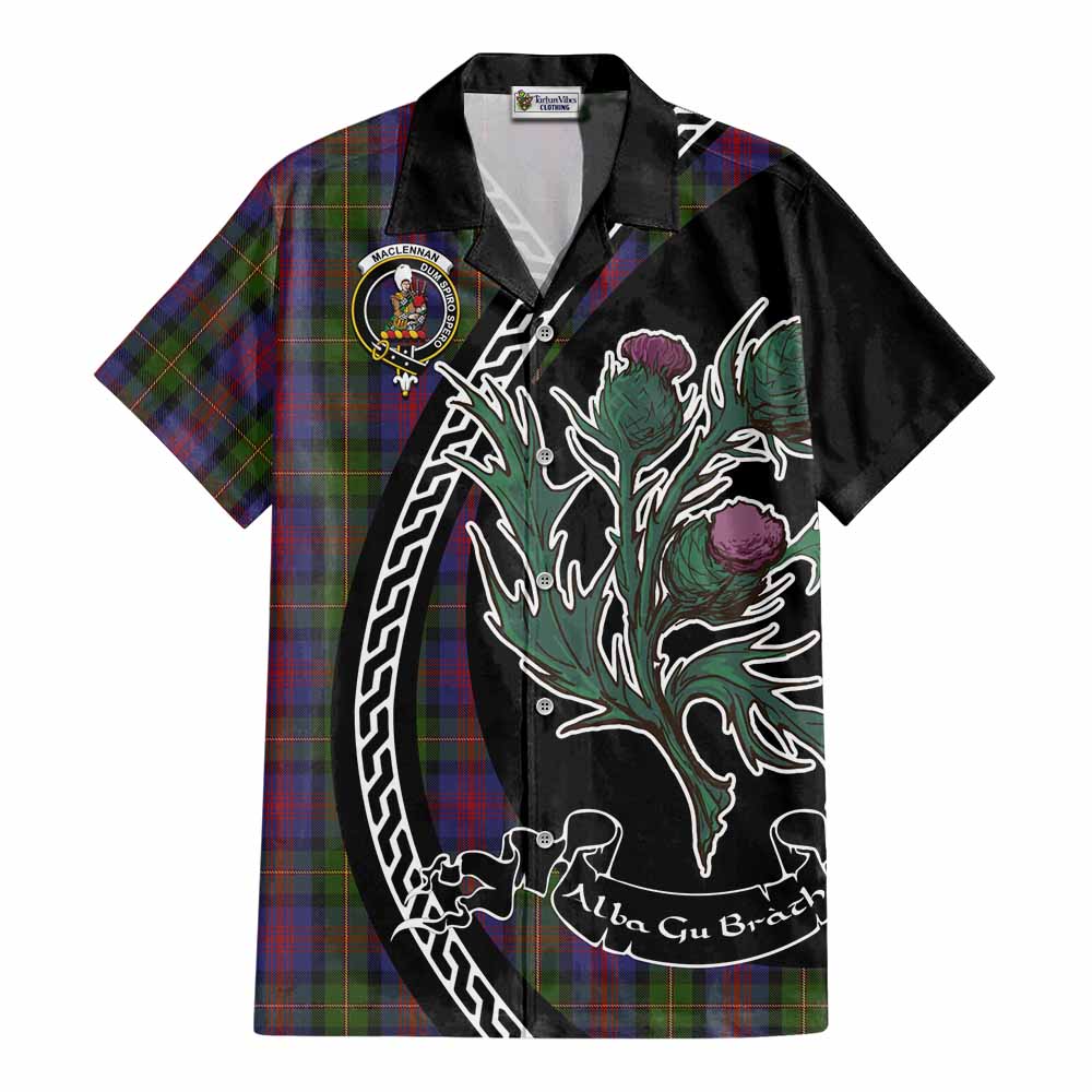 MacLennan (McLennan) Family Crest Tartan Cotton Hawaiian Shirt Alba Thistle Inspired - Tartan Vibes Clothing