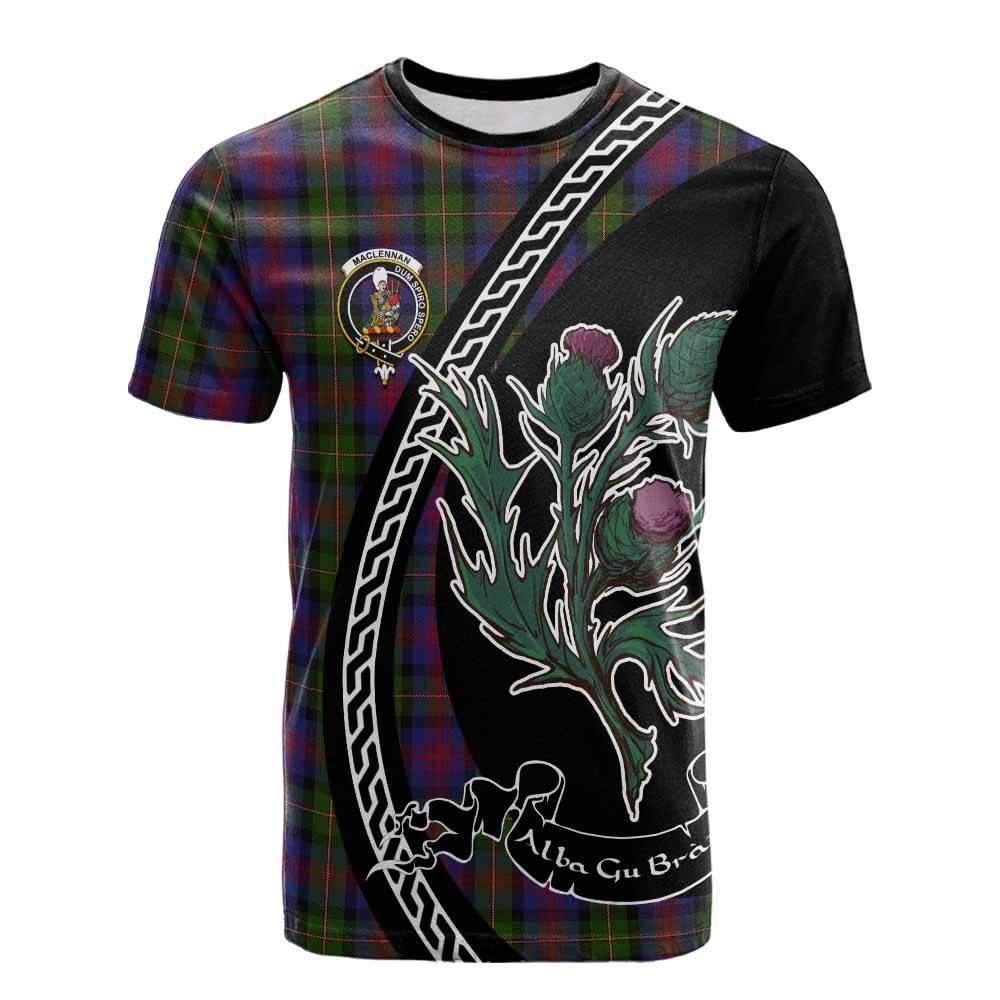 MacLennan (McLennan) Family Crest Tartan Cotton T-shirt Alba Thistle Inspired - Tartan Vibes Clothing