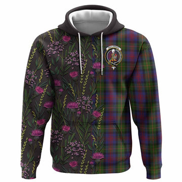 MacLennan (McLennan) Family Crest Tartan Hoodie Scottish Thistle Flower Pattern Half Style