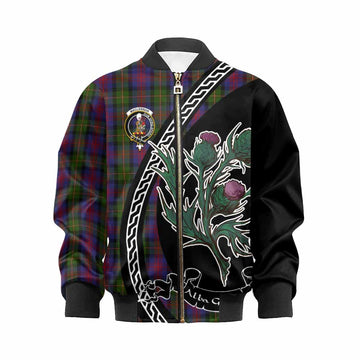 MacLennan (McLennan) Family Crest Tartan Kid Bomber Jacket Alba Thistle Inspired