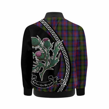 MacLennan (McLennan) Family Crest Tartan Kid Bomber Jacket Alba Thistle Inspired