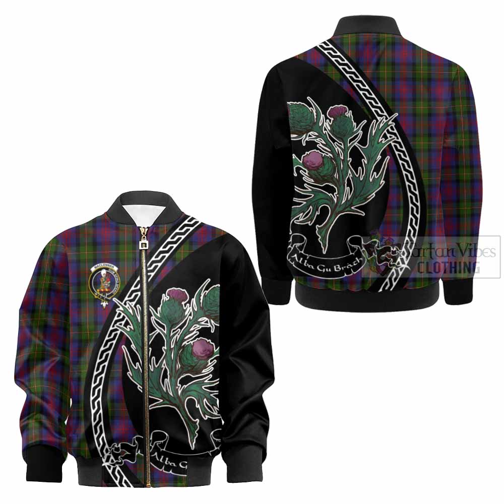 MacLennan (McLennan) Family Crest Tartan Kid Bomber Jacket Alba Thistle Inspired - Tartan Vibes Clothing