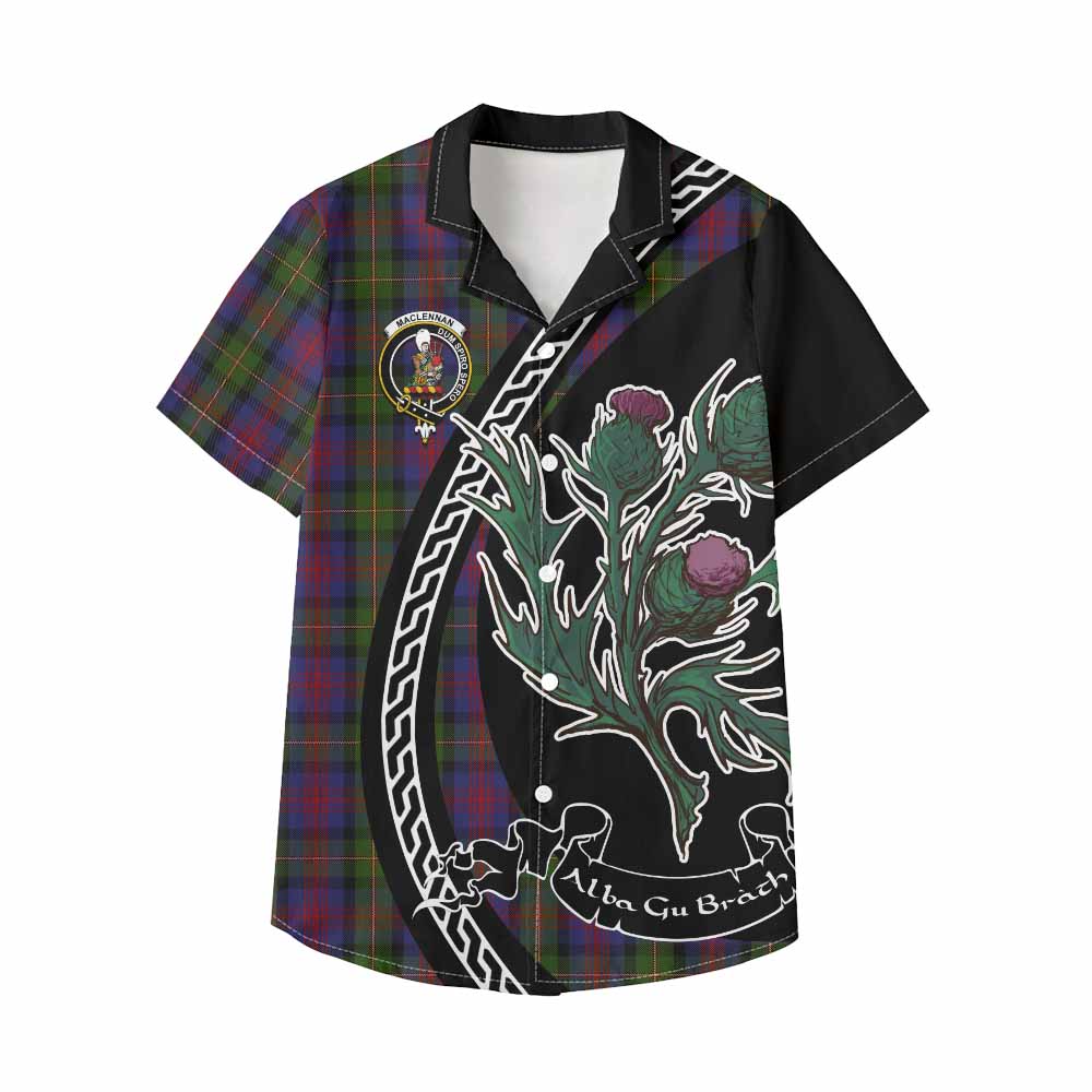 MacLennan (McLennan) Family Crest Tartan Kid Hawaiian Shirt Alba Thistle Inspired - Tartan Vibes Clothing