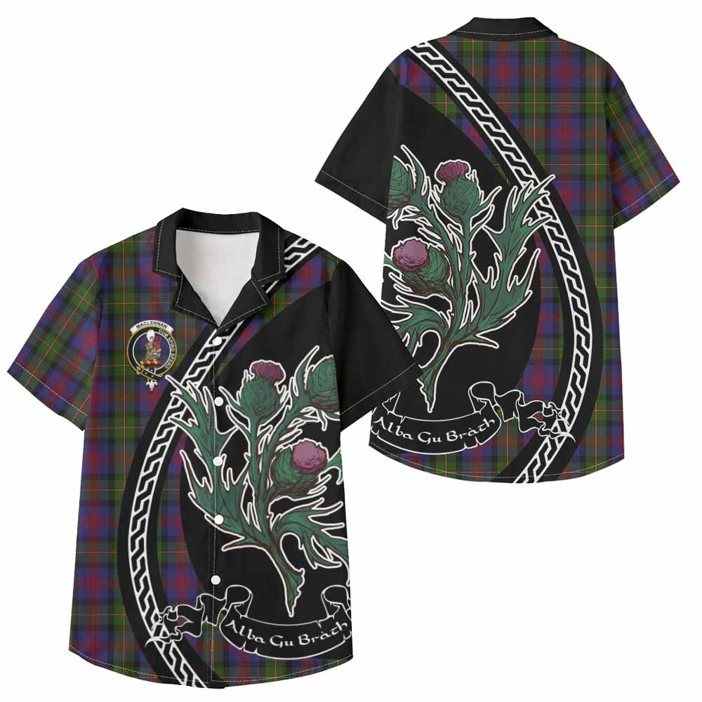 MacLennan (McLennan) Family Crest Tartan Kid Hawaiian Shirt Alba Thistle Inspired - Tartan Vibes Clothing