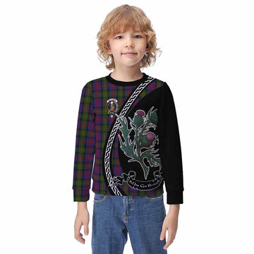 MacLennan (McLennan) Family Crest Tartan Kid Knitted Sweatshirt Alba Thistle Inspired