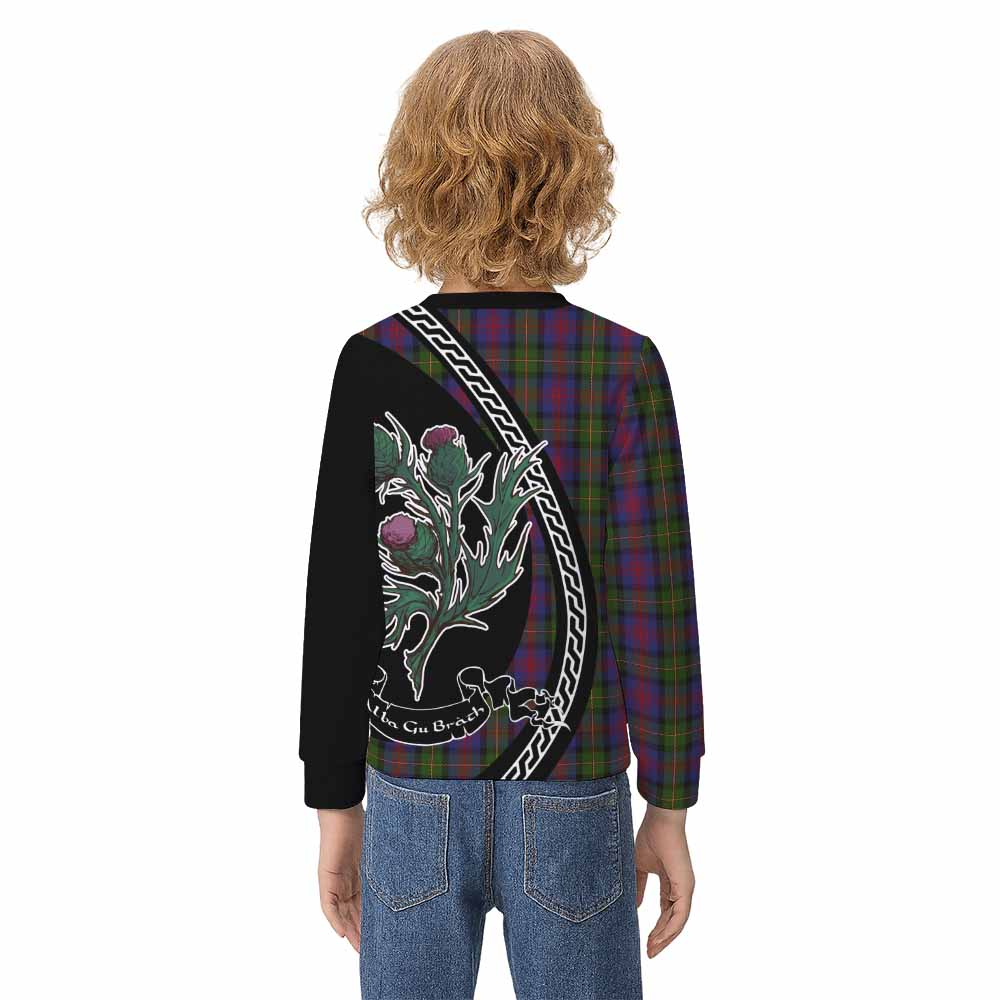 MacLennan (McLennan) Family Crest Tartan Kid Knitted Sweatshirt Alba Thistle Inspired - Tartan Vibes Clothing