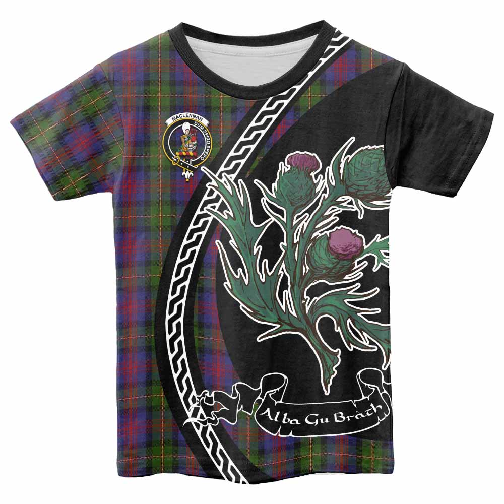 MacLennan (McLennan) Family Crest Tartan Kid T-shirt Alba Thistle Inspired - Tartan Vibes Clothing