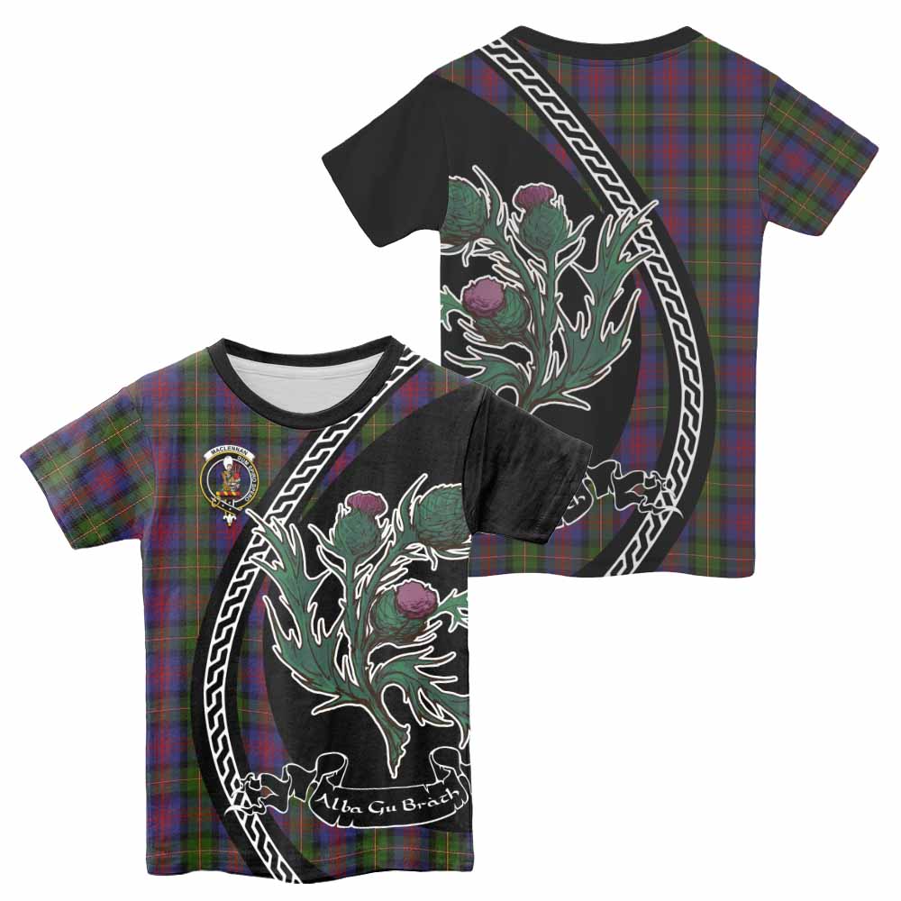 MacLennan (McLennan) Family Crest Tartan Kid T-shirt Alba Thistle Inspired - Tartan Vibes Clothing