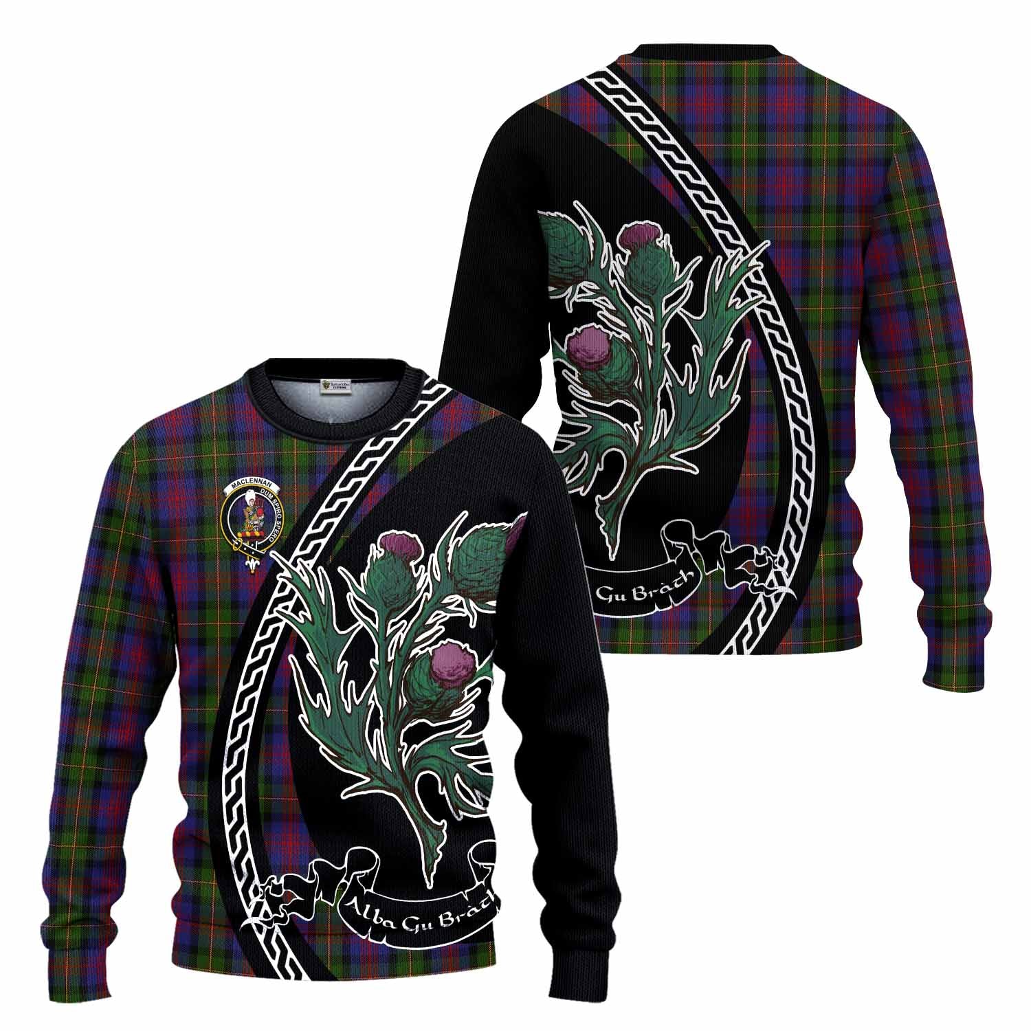 MacLennan (McLennan) Family Crest Tartan Knitted Sweater Alba Thistle Inspired - Tartan Vibes Clothing