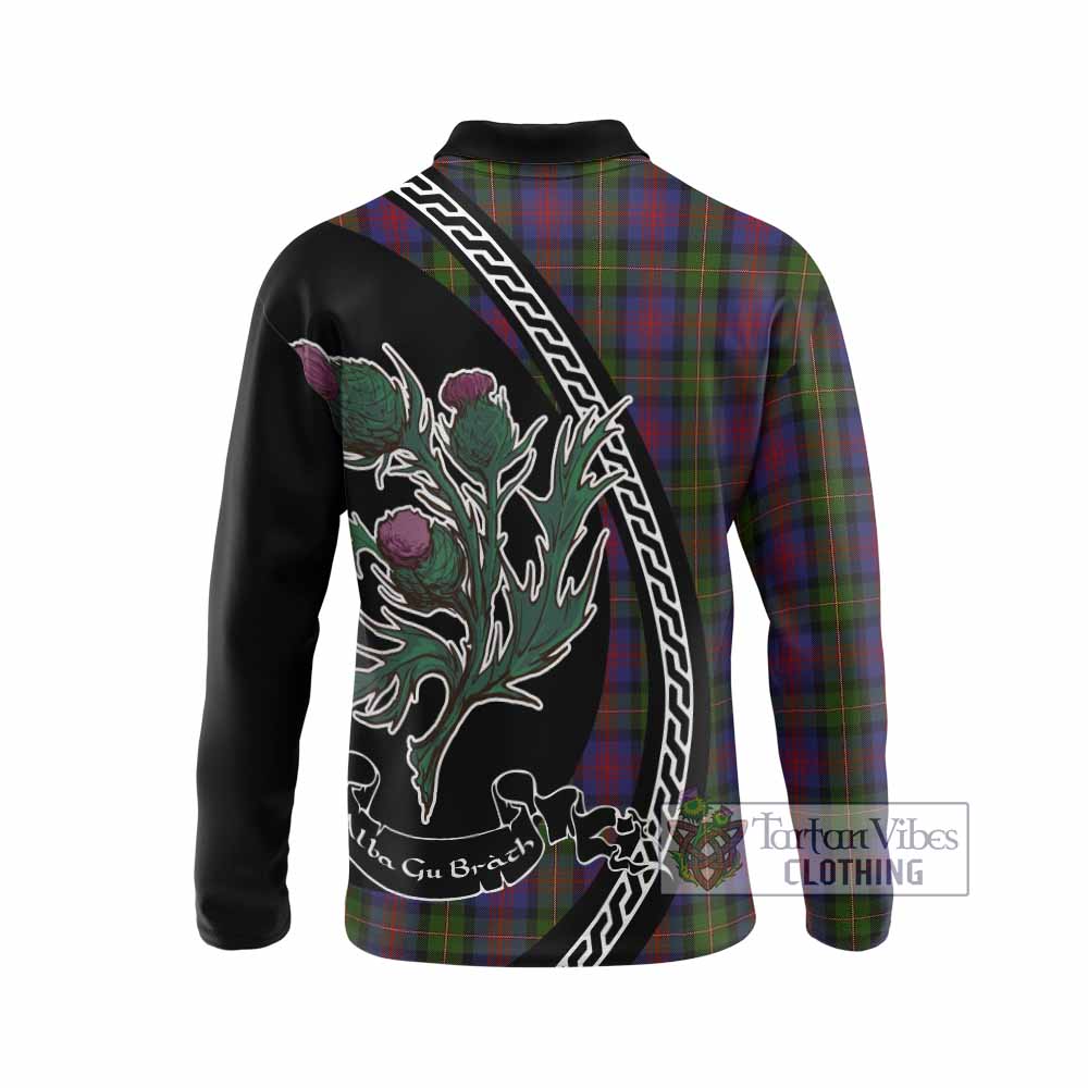 MacLennan (McLennan) Family Crest Tartan Long Sleeve Polo Shirt Alba Thistle Inspired - Tartan Vibes Clothing