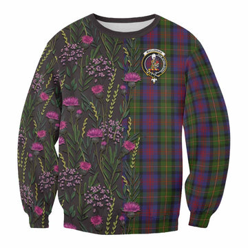 MacLennan (McLennan) Family Crest Tartan Sweatshirt Scottish Thistle Flower Pattern Half Style