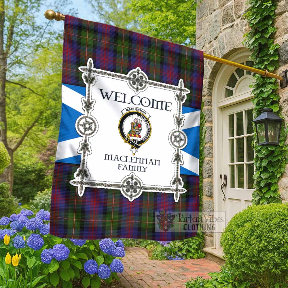 MacLennan (McLennan) Family Crest Tartan Welcome Garden Flag Saltire Harmony Style