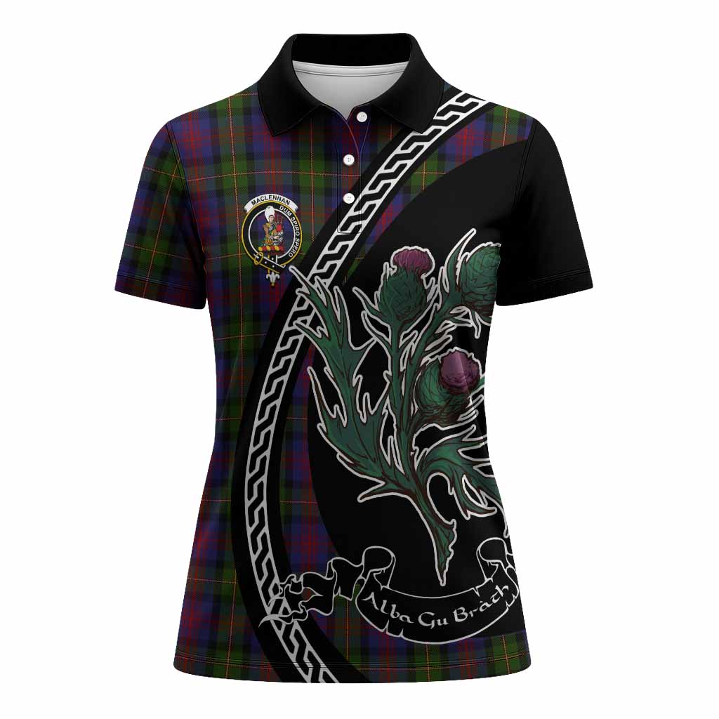 MacLennan (McLennan) Family Crest Tartan Women Polo Shirt Alba Thistle Inspired - Tartan Vibes Clothing