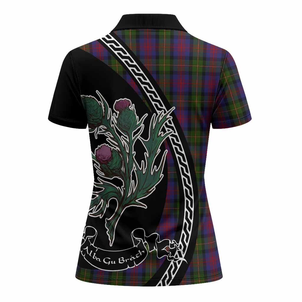 MacLennan (McLennan) Family Crest Tartan Women Polo Shirt Alba Thistle Inspired - Tartan Vibes Clothing