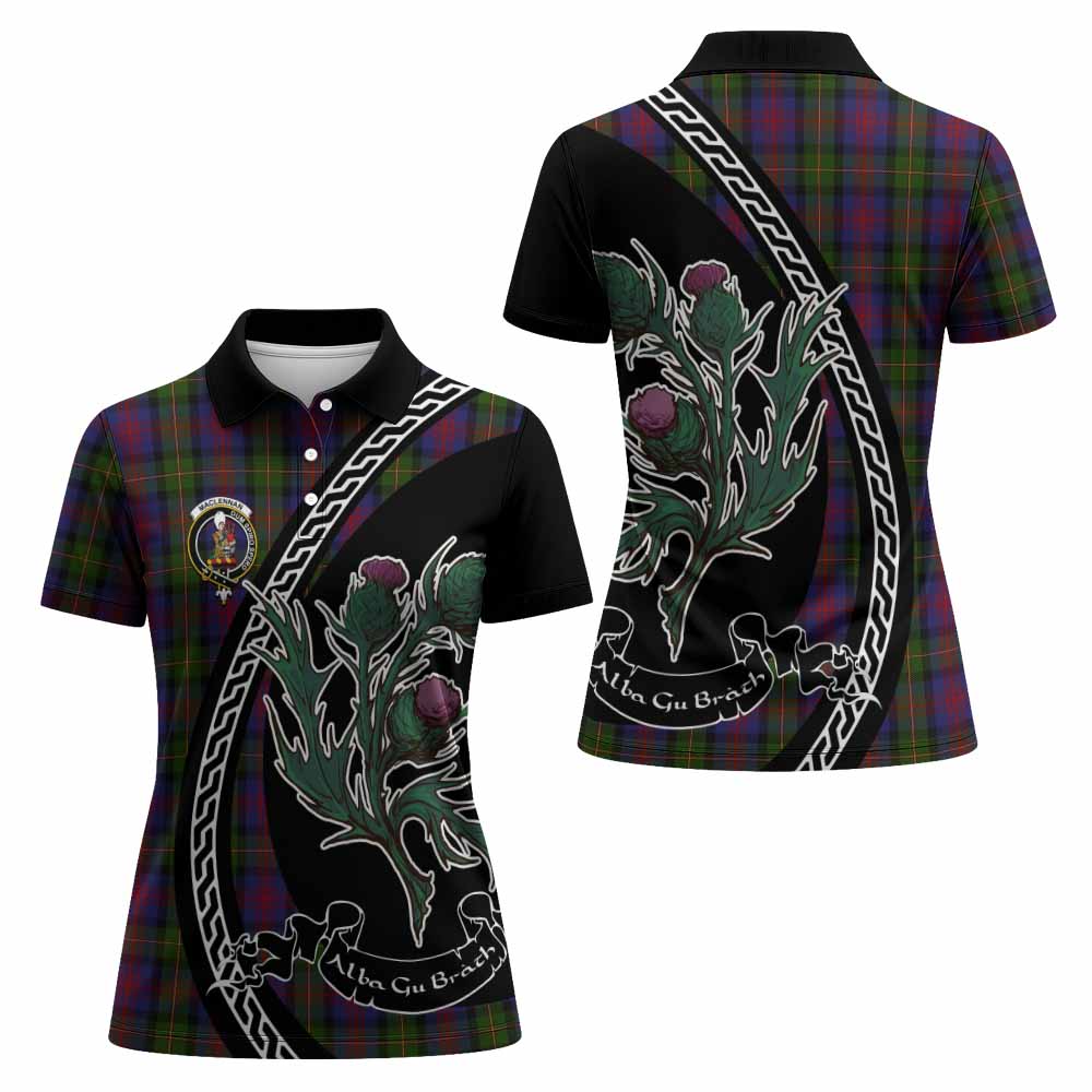MacLennan (McLennan) Family Crest Tartan Women Polo Shirt Alba Thistle Inspired - Tartan Vibes Clothing