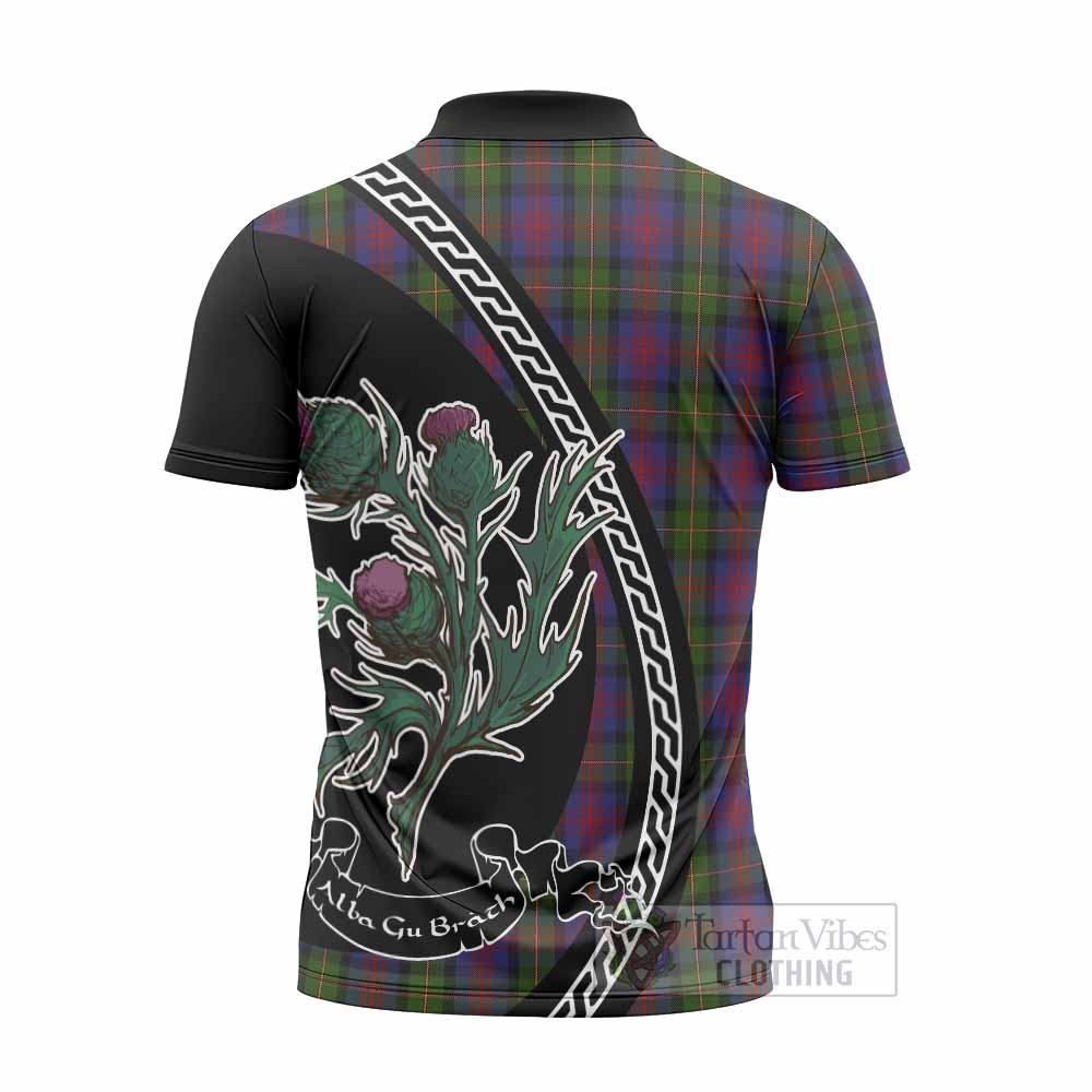 MacLennan (McLennan) Family Crest Tartan Zipper Polo Shirt Alba Thistle Inspired - Tartan Vibes Clothing