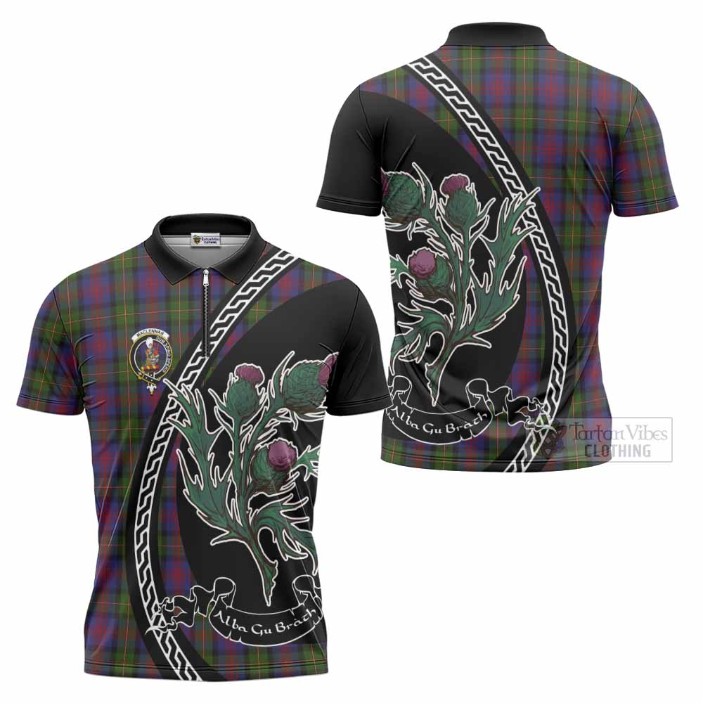 MacLennan (McLennan) Family Crest Tartan Zipper Polo Shirt Alba Thistle Inspired - Tartan Vibes Clothing