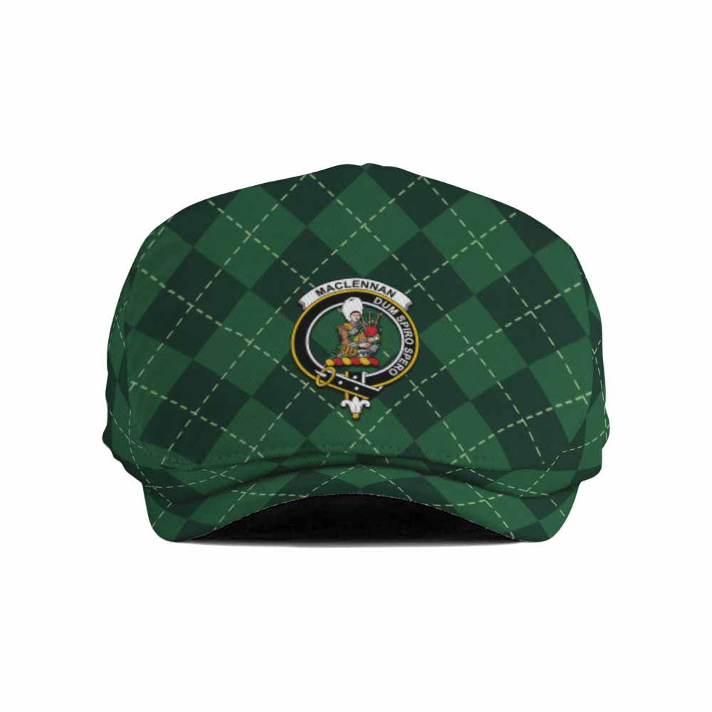 MacLennan (McLennan) Scottish Family Crest Flat Cap Green Argyle Classic Style - Tartan Vibes Clothing