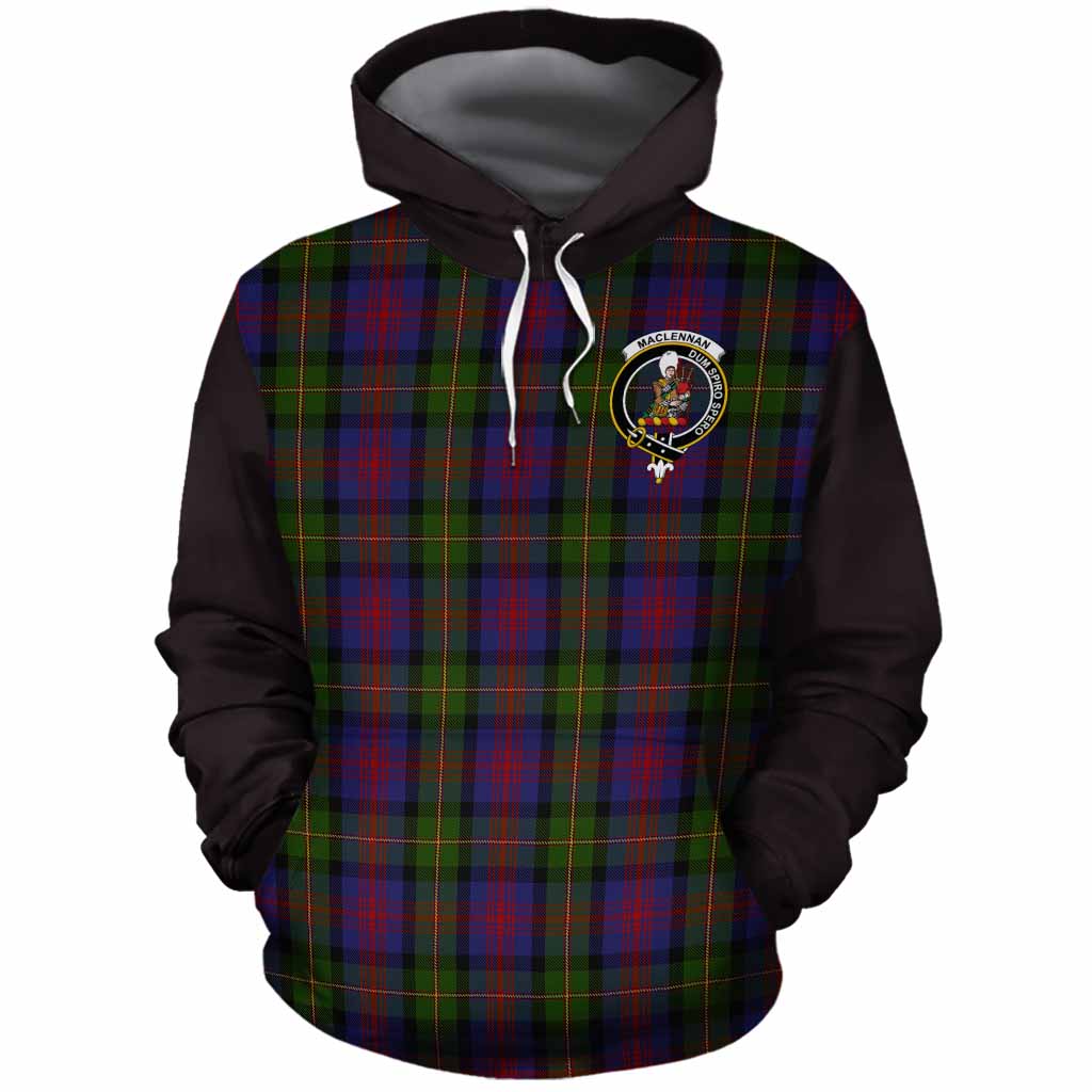 MacLennan (McLennan) Tartan Accent Cotton Hoodie with Family Crest