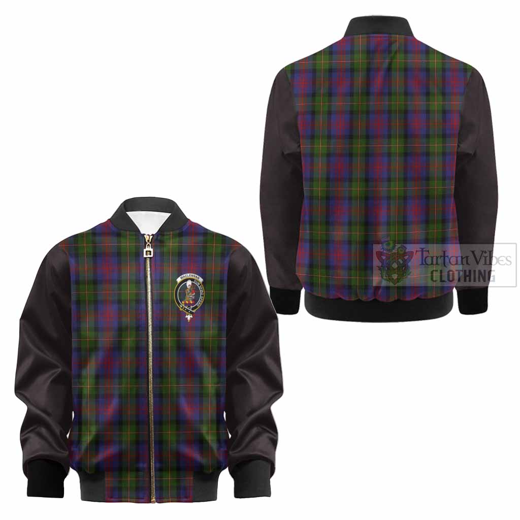 MacLennan (McLennan) Tartan Accent Kid Bomber Jacket with Family Crest