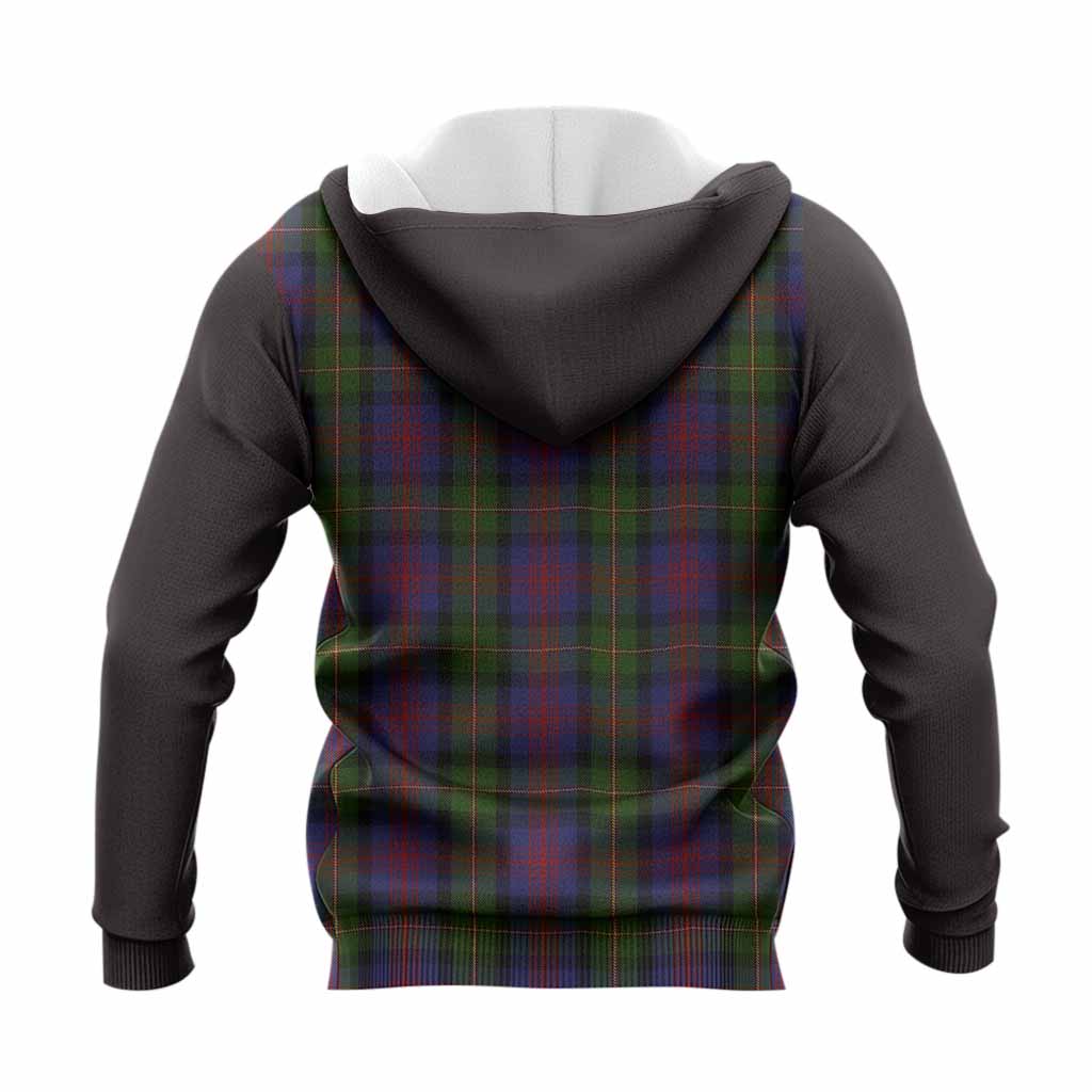 MacLennan (McLennan) Tartan Accent Knitted Hoodie with Family Crest