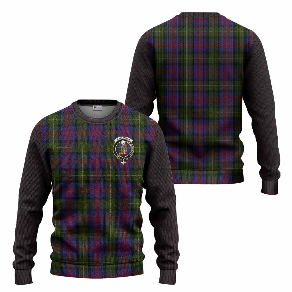 MacLennan (McLennan) Tartan Accent Knitted Sweater with Family Crest