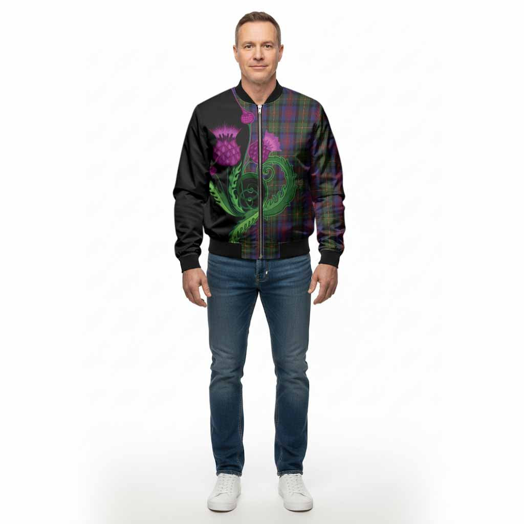 MacLennan (McLennan) Tartan Bomber Jacket Traditional Scottish Thistle