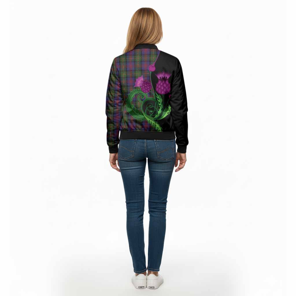 MacLennan (McLennan) Tartan Bomber Jacket Traditional Scottish Thistle