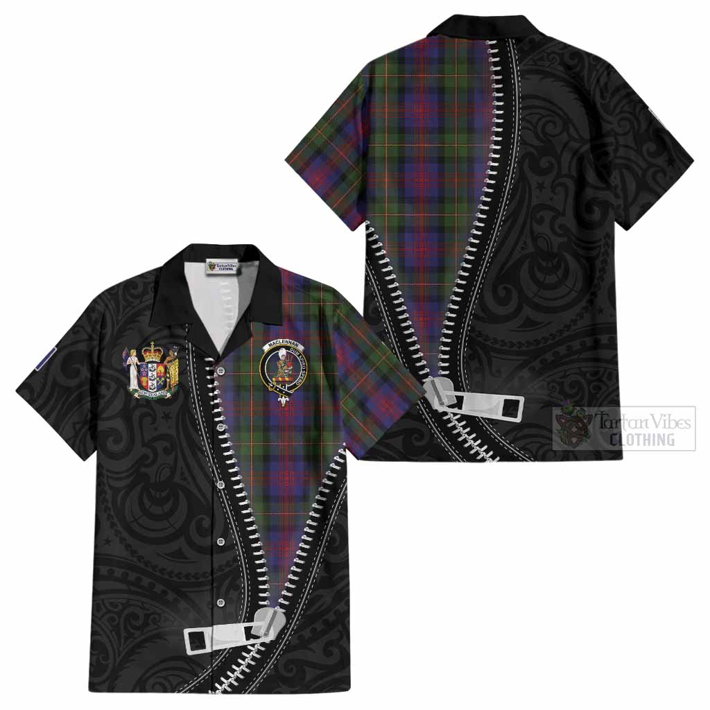 MacLennan (McLennan) Tartan Cotton Hawaiian Shirt New Zealand Pattern Unique Zipper Stylized