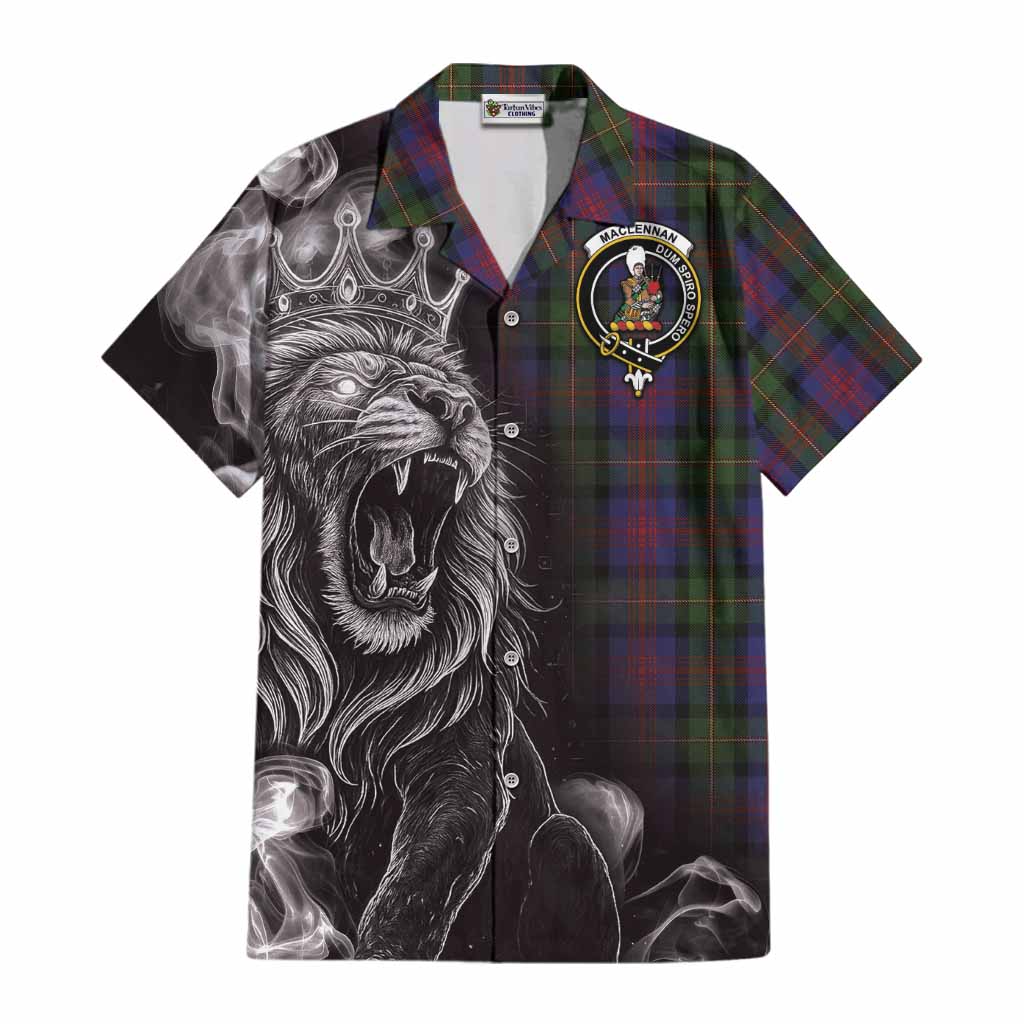 MacLennan (McLennan) Tartan Cotton Hawaiian Shirt Roaring Lion Heritage