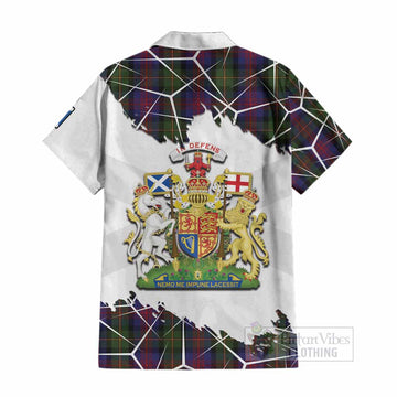 MacLennan (McLennan) Tartan Cotton Hawaiian Shirt with Family Crest and Lion Rampant Grunge Style