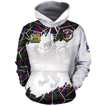 MacLennan (McLennan) Tartan Cotton Hoodie with Family Crest and Lion Rampant Grunge Style