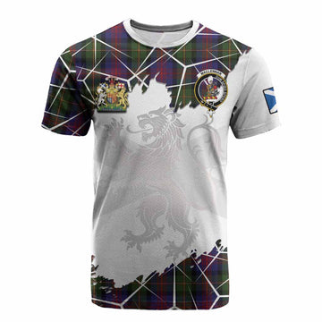 MacLennan (McLennan) Tartan Cotton T-shirt with Family Crest and Lion Rampant Grunge Style